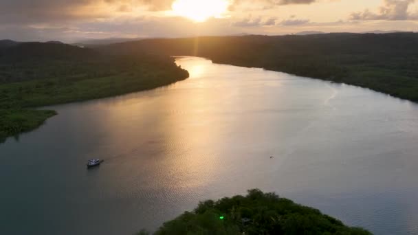 Nuvens Pôr Sol Itacare Bahia Brasil Paisagem Turística Fundo Natureza — Vídeo de Stock