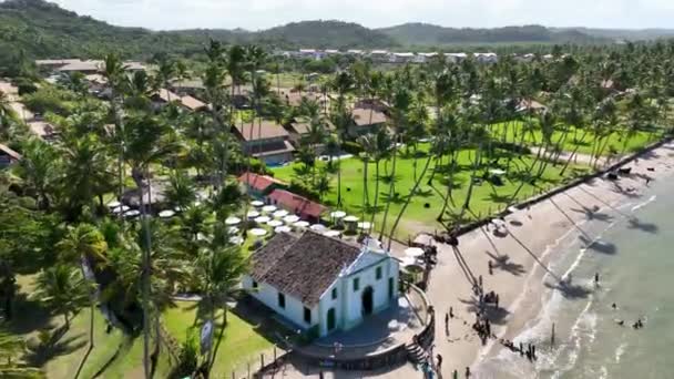 Iglesia Carneiros Playa Carneiros Pernambuco Brasil Iglesia Famosa Paisaje Natural — Vídeos de Stock