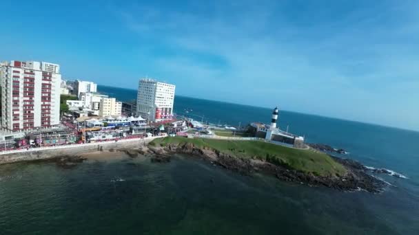 Lighthouse Salvador Bahia Brazil Travel Landscape Downtown Background Tourism Destinations — Stock Video