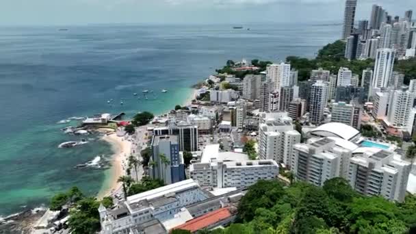 Coast City Salvador Bahia Brazil Travel Landscape Downtown Background Tourism — Stock Video