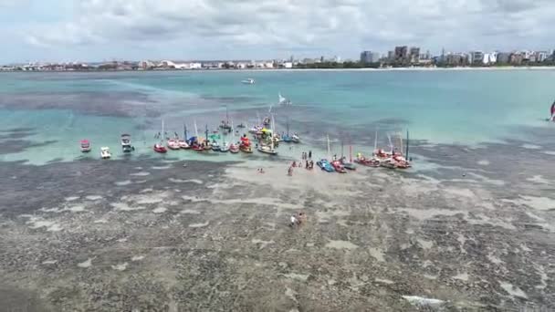 Piscine Nature Pajucara Maceio Alagoas Brésil Coral Reef Bay Water — Video