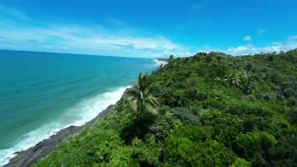 Spiaggia Itacarezinho Itacare Bahia Brasile Turismo Paesaggio Sfondo Naturale Paesaggio — Video Stock