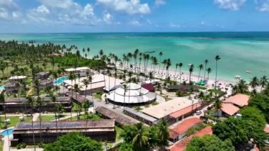 Alagoas Brezilya 'daki Maragogi' de Antunes Plajı. Turizm arazisi. Karayip arka planı. Seyahat Manzarası. Tatil Varış Yeri. Göz kamaştırıcı sahne. Alagoas Brezilya 'daki Maragogi' de Antunes Plajı.