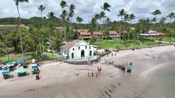 Kościół Carneiros Carneiros Beach Pernambuco Brazylia Słynny Kościół Krajobraz Natury — Wideo stockowe
