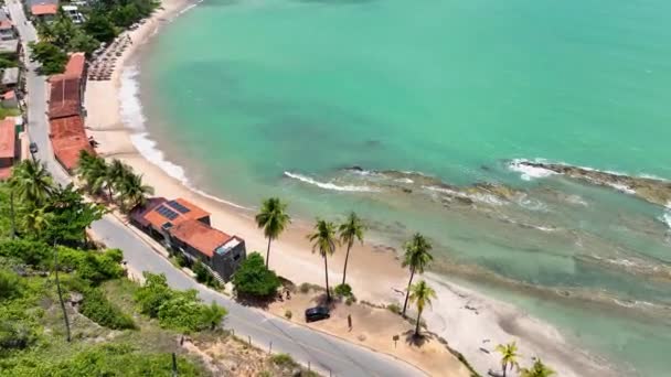 Praia Boqueirao Japaratinga Alagoas Brasil Paisagem Turística Fundo Das Caraíbas — Vídeo de Stock