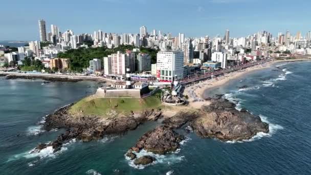 Farol Barra Salvador Bahia Brasil Paisagem Viagem Downtown Background Destinos — Vídeo de Stock