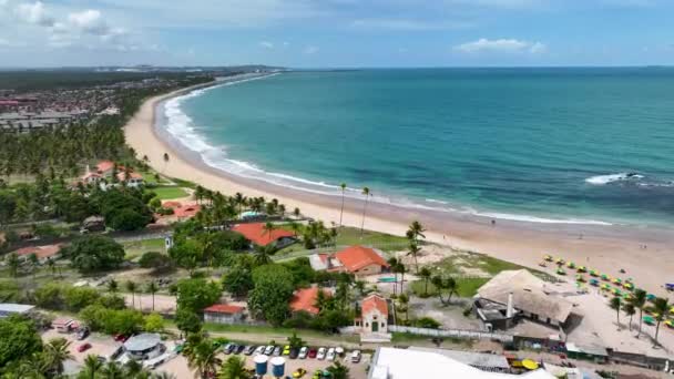 Pernambuco Brezilya Daki Tavukların Limanı Nda Cupe Plajı Egzotik Körfez — Stok video