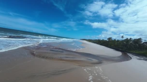 Bahia Brezilya Itacare Deki Itacarezinho Plajı Turizm Arazisi Doğa Arkaplanı — Stok video