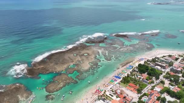 Piscine Naturali Porto Polli Pernambuco Brasile Coral Reef Bay Water — Video Stock