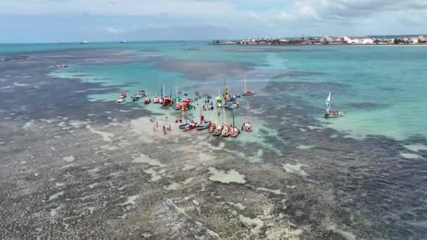 Alagoas Brezilya Daki Maceio Doğa Havuzu Mercan Kayalıkları Körfezi Suyu — Stok video