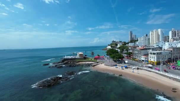 Saint Maria Fort Salvador Bahia Brazil Travel Landscape Downtown Background — Stock Video