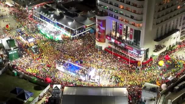 Impreza Karnawałowa Salvador Bahia Brazylia Krajobraz Karnawałowy Śródmieście Cel Podróży — Wideo stockowe