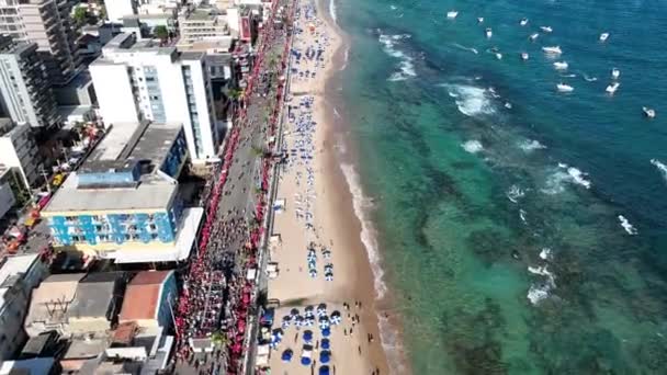 Impreza Karnawałowa Salvador Bahia Brazylia Krajobraz Turystyczny Śródmieście Miejscowości Turystyczne — Wideo stockowe