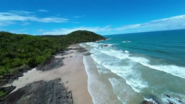 Playa Havaizinho Itacare Bahía Brasil Paisaje Turístico Nature Background Paisaje — Vídeos de Stock
