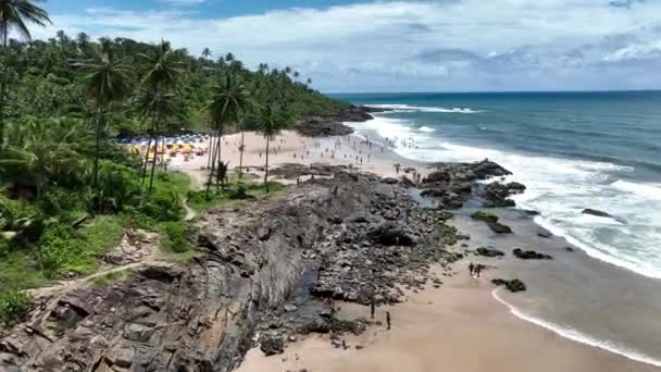 Praia Tiririca Itacare Bahia Brasil Paisagem Turística Fundo Natureza Paisagem — Vídeo de Stock
