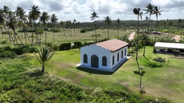 Zabytkowy Kościół Sao Miguel Dos Milagres Alagoas Brazylia Słynny Kościół — Wideo stockowe