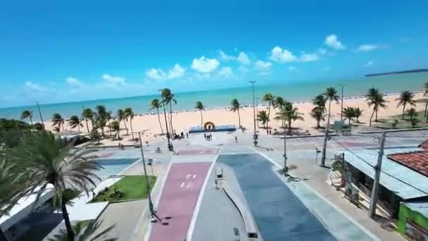 Marco Turístico João Pessoa Paraíba Brasil Litoral Waterfront Coast Shore — Vídeo de Stock