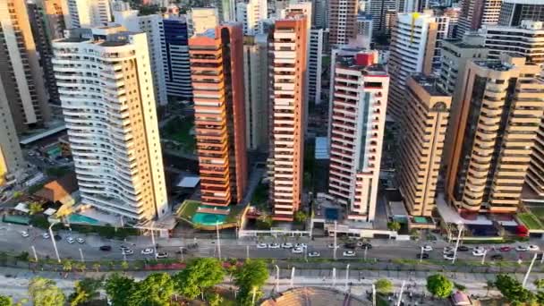 Residentiële Gebouwen Bij Fortaleza Ceara Brazilië Binnenstad Stadsgezicht Strand Landschap — Stockvideo