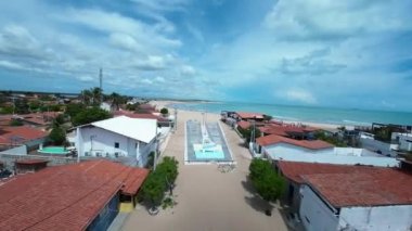 Rio Grande do Norte Brezilya 'daki Natal' daki Galinhos Plajı. Bay Water Sahil Hattı. Sahil Seyahati. Tatil manzarası. Plaj şehri manzarası. Rio Grande do Norte Brezilya 'daki Natal' da Galinhos Plajı.