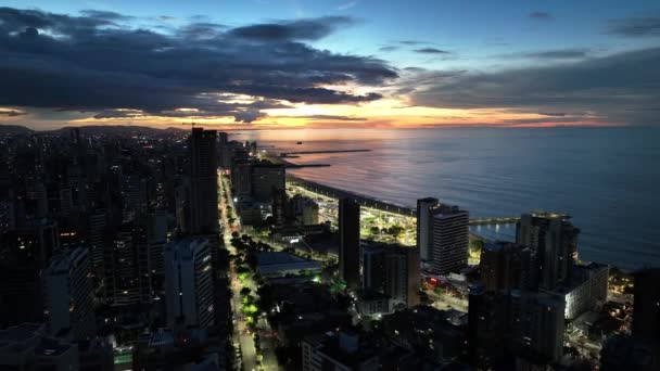 Sunset Sky Στο Fortaleza Στην Ceara Της Βραζιλίας Στο Κέντρο — Αρχείο Βίντεο