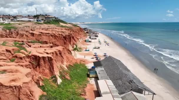 Praia Canoa Quebrada Fortaleza Ceará Brasil Bay Water Coastline Viagem — Vídeo de Stock