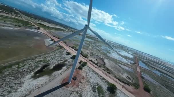 Parque Eólico Guamare Rio Grande Norte Brasil Energía Eólica Viento — Vídeos de Stock