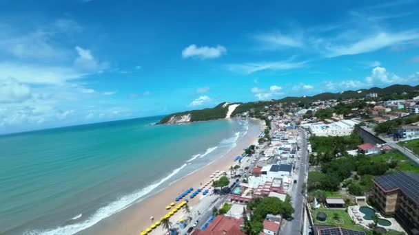 Пляж Понта Негра Натале Рио Гранди Норте Бразилия Береговая Линия — стоковое видео