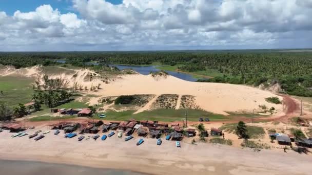 Sault Pond Beach Bei Touros Rio Grande Norte Brasilien Seelandschaft — Stockvideo