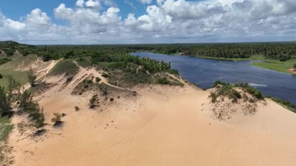 Sault Pond Beach Touros Ban Rio Grande Norte Brazíliában Tengerparti — Stock videók