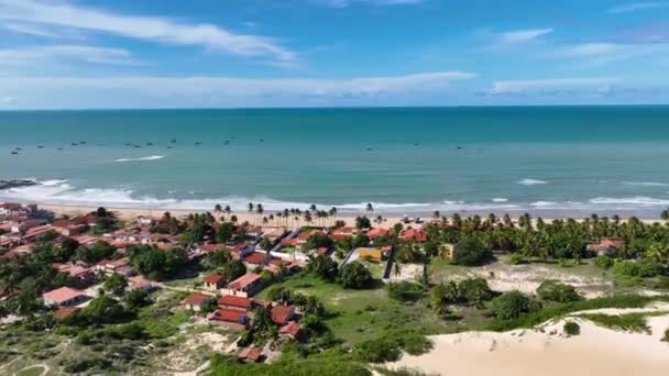 Plaża Cajueiro Touros Rio Grande Norte Brazylia Krajobraz Nadmorski Wydmy — Wideo stockowe