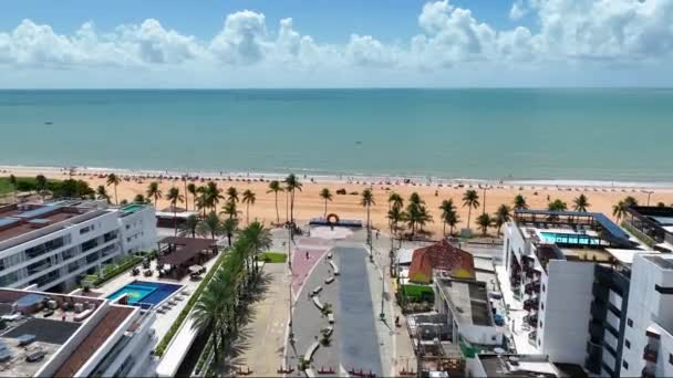 Busto Tamandare Joao Pessoa Paraiba Brazil Seascape Landscape Coast City — Stock video
