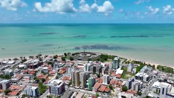 Paesaggio Spiaggia Joao Pessoa Paraiba Brasile Paesaggio Marino Coast City — Video Stock