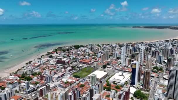 Praia Tambau João Pessoa Paraíba Brasil Paisagem Paisagem Marinha Coast — Vídeo de Stock