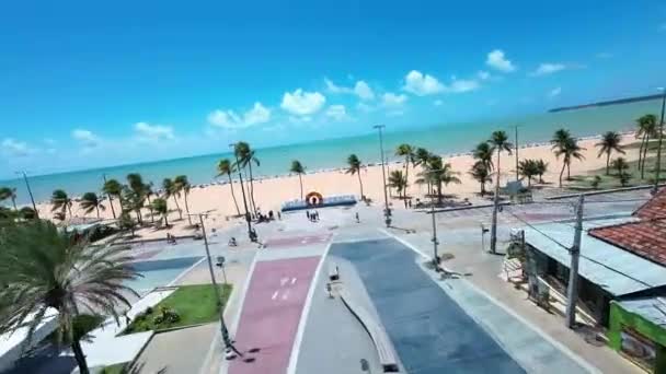 Busto Tamandare João Pessoa Paraíba Brasil Litoral Waterfront Coast Shore — Vídeo de Stock