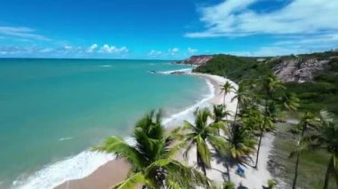 Paraiba Brezilya 'daki Conde' de Tabatinga Plajı. Plaj manzarası. Seyahat güzergahı. Doğa Arkaplanı. Açık hava antenleri. Conde Paraiba Brezilya 'daki Tabatinga Plajı.
