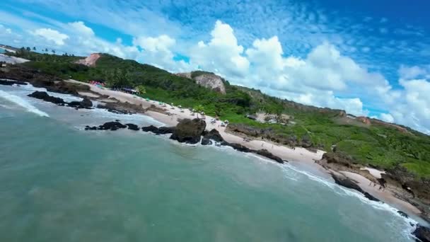 Praia Tambaba Conde Paraíba Brasil Paisagem Praia Destino Viagem Fundo — Vídeo de Stock