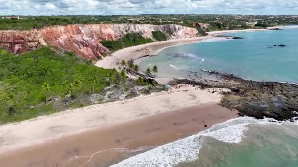 位于巴西巴拉巴Joao Pessoa的Tabatinga海滩 户外景观 自然海滩 自然背景 夏天旅行 Joao Pessoa Paraiba巴西的Tabatinga海滩 — 图库视频影像