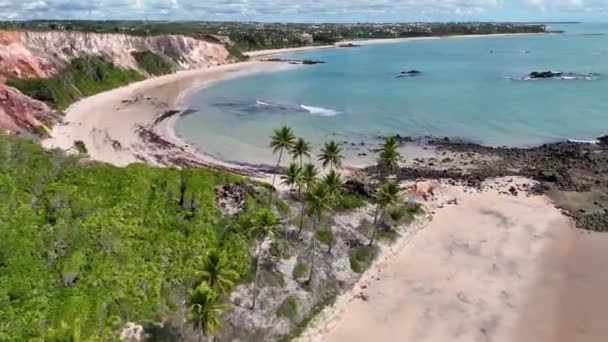 Paraiba Brezilya Daki Joao Pessoa Tabatinga Plajı Açık Hava Manzarası — Stok video