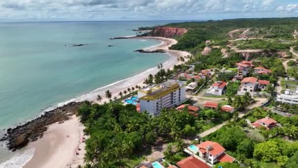 Tabatinga Beach Paraiba Brazíliában Tengerparti Táj Utazási Cél Természet Háttér — Stock videók