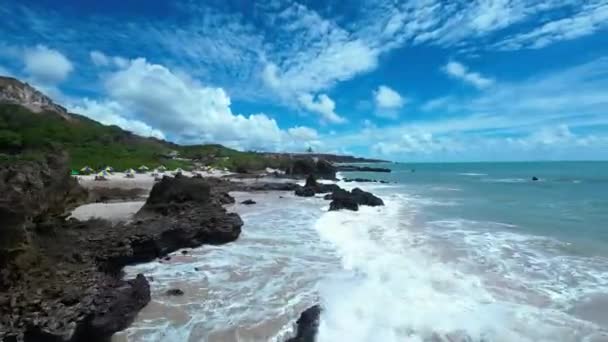 Spiaggia Tambaba Conde Paraiba Brasile Paesaggio Della Spiaggia Destinazione Viaggio — Video Stock