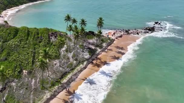 在巴西巴拉巴Joao Pessoa的Coqueirinho海滩 户外景观 自然海滩 自然背景 夏天旅行 Joao Pessoa Paraiba巴西Coqueirinho海滩 — 图库视频影像