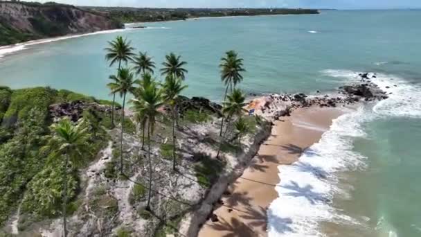 Coqueirinho Tengerpart Condéban Paraiba Brazíliában Tengerparti Táj Utazási Cél Természet — Stock videók