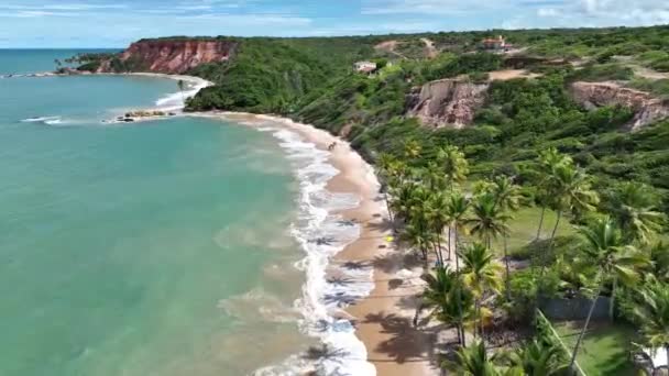 Tabatinga Beach Paraiba Brazíliában Tengerparti Táj Utazási Cél Természet Háttér — Stock videók