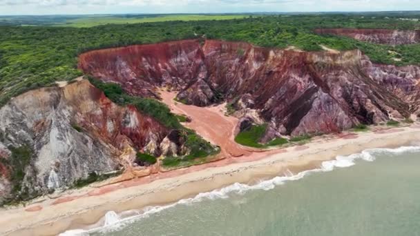 Malownicze Klify Conde Paraiba Brazylia Krajobraz Plaży Cel Podróży Kontekst — Wideo stockowe