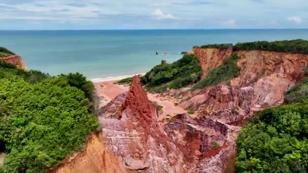 Kaniony Widokowe Conde Paraiba Brazylia Krajobraz Plaży Miejsca Podróży Kontekst — Wideo stockowe