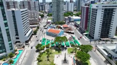 Pernambuco Brazil Recife 'deki Boa Viagem Kilisesi. Şehir peyzajı. Şehir Bölgesi. Şehir merkezi arka planı. Metropole Binaları. Recife Pernambuco Brezilya 'daki Boa Viagem Kilisesi.