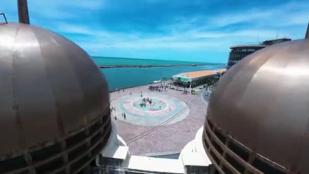 Площадь Гроунд Фабо Ресифи Бразилии Пейзаж Города Центре Города Городской — стоковое видео