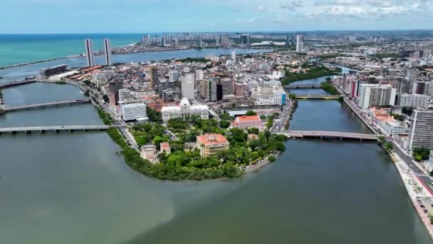 Regeringskantoor Bij Recife Pernambuco Brazilië Stadsgezicht Landschap Achtergrondinformatie Stadsdeel Metropolis — Stockvideo