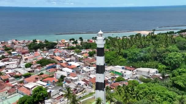Pernambuco Brezilya Daki Olinda Deniz Feneri Nde Şehir Peyzajı Şehir — Stok video