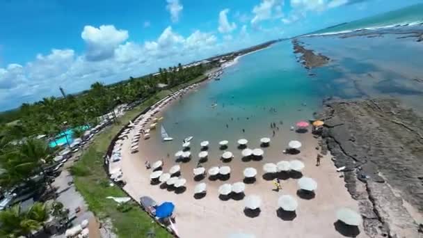 Spiaggia Muro Alto Porto Dei Polli Pernambuco Brasile Coral Reef — Video Stock